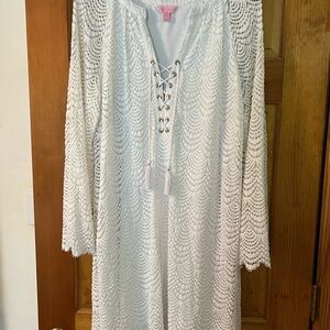 Lilly Pulitzer White Lace-Up Swim Cover-Up